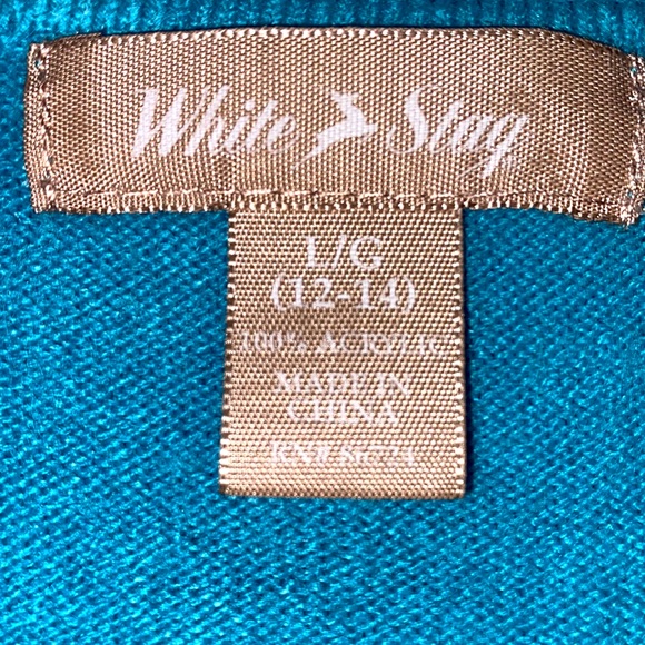 WHITE STAG BLUE ACRYLIC LNG SLV SWEATER SZ L - Picture 5 of 10